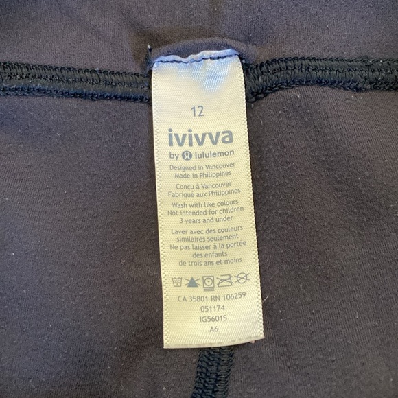 Ivivva by Lululemon leggings Youth size 12 - Picture 4 of 4